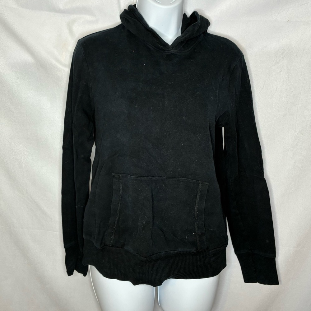 Vintage Topshop Black Hoodie with Logo Detail size 12 GUC